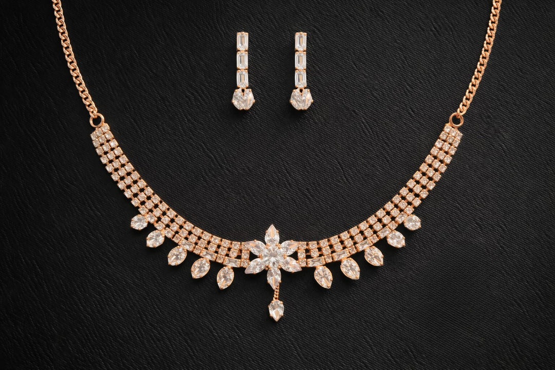 Diamond Necklace with Earrings