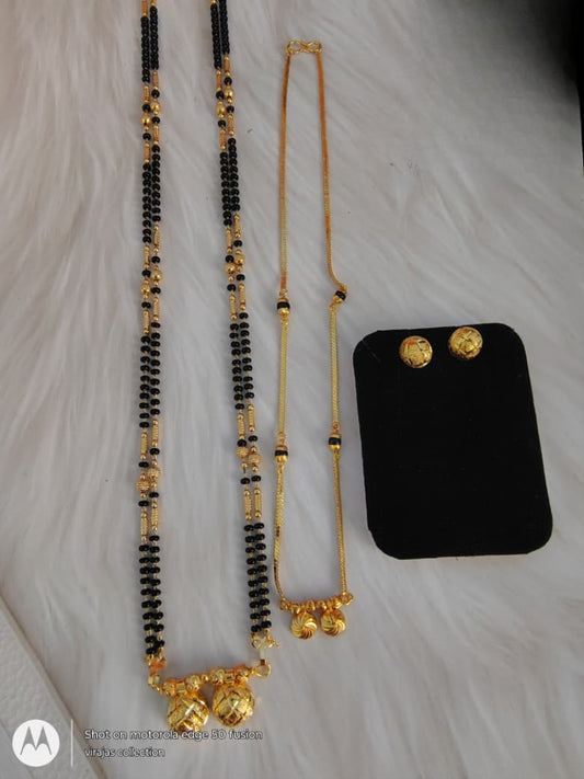 Microgold plated mangalsutra Set with earrings