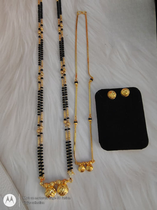 Microgold plated mangalsutra Set with earrings