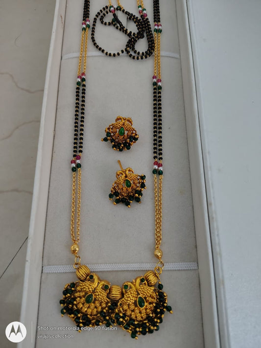 MATT CRYSTAL MANAGALSUTRA WITH EARRINGS
