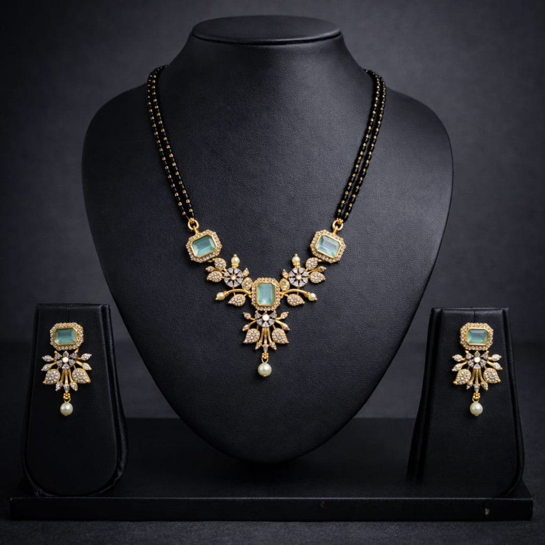 Diamond Mangalsutra With Earrings