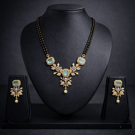 Diamond Mangalsutra With Earrings