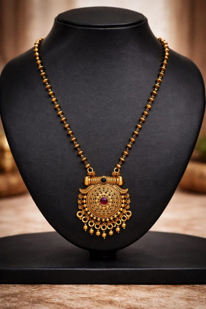 matt mangalsutra with earrings