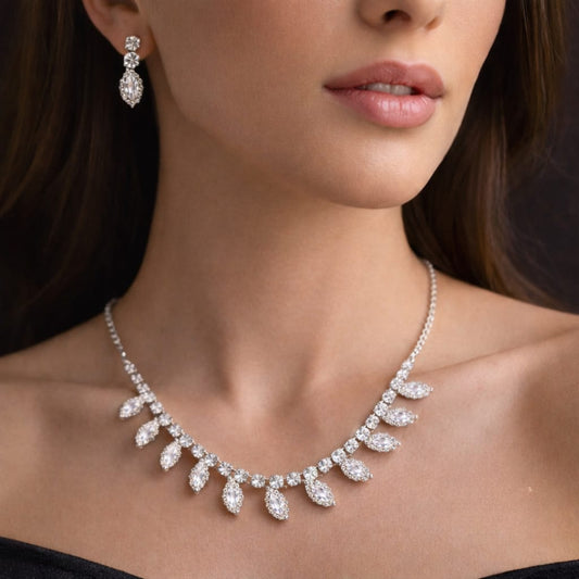 Diamond Necklace with Earrings