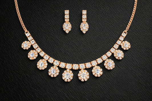 Diamond Necklace with Earrings
