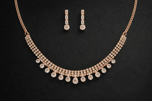 Diamond Necklace with Earrings