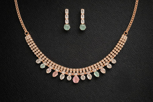 Diamond Necklace with Earrings