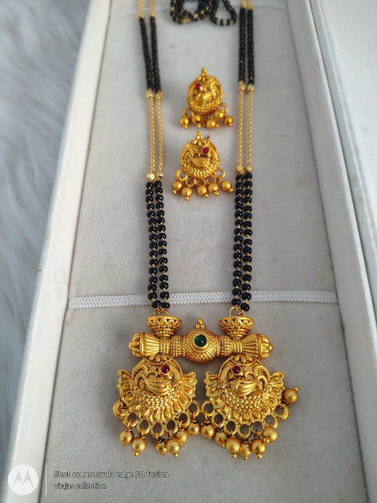 Premium Quality Matt wati mangalsutra with earrings